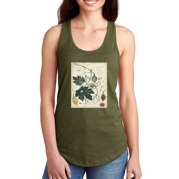 Botanical Drawings And Notes Racerback Tank Women -A. Descubes Designs, Female x-Small