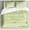 thumbnail image 1 of Botanical Duvet Cover Set, Pastel Underwater Seaweed Coral Reef Plants Sea Foliage Marine Nature, Decorative 3 Piece Bedding Set with 2 Pillow Shams, Queen Size, Fern Green and Ivory, by Ambesonne, 1 of 3