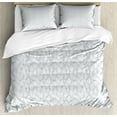thumbnail image 1 of Botanical Duvet Cover Set, Pattern of Simple Nature Creative Leaf Designs in Neutral Tones Garden Art, Decorative 3 Piece Bedding Set with 2 Pillow Shams, Queen Size, Purpleblue, by Ambesonne, 1 of 2