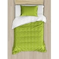 thumbnail image 1 of Botanical Duvet Cover Set, Repetitive Pattern of Abstract Vertical Natural Leaves Foliage Elements, Decorative 2 Piece Bedding Set with 1 Pillow Shams, Twin Size, Apple Green White, by Ambesonne, 1 of 3