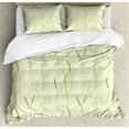 thumbnail image 1 of Botanical Duvet Cover Set, Repetitive Vintage Nature Monotone Herbal Art Pattern with Various Herbs, Decorative 3 Piece Bedding Set with 2 Pillow Shams, King Size, Khaki Pale Green, by Ambesonne, 1 of 3