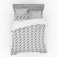 thumbnail image 1 of Botanical Duvet Cover Set, Tropical Wild Jungle Elements Palm Leaf Repetitive Monochrome Simplistic, Bedding Set with Shams and Fitted Sheet, 3 Sizes, by Ambesonne, 1 of 3