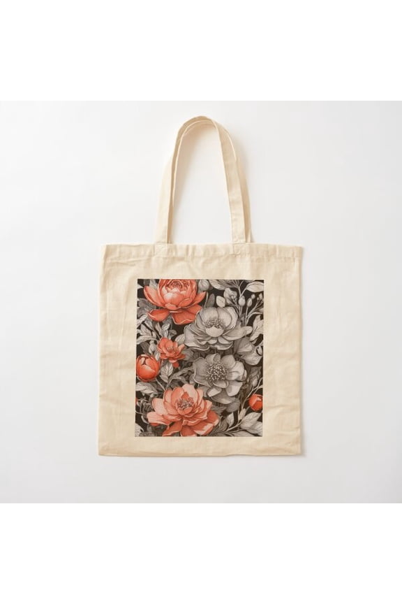 Botanical Elegance C Canvas Tote Bags, Reusable Shopping Bag