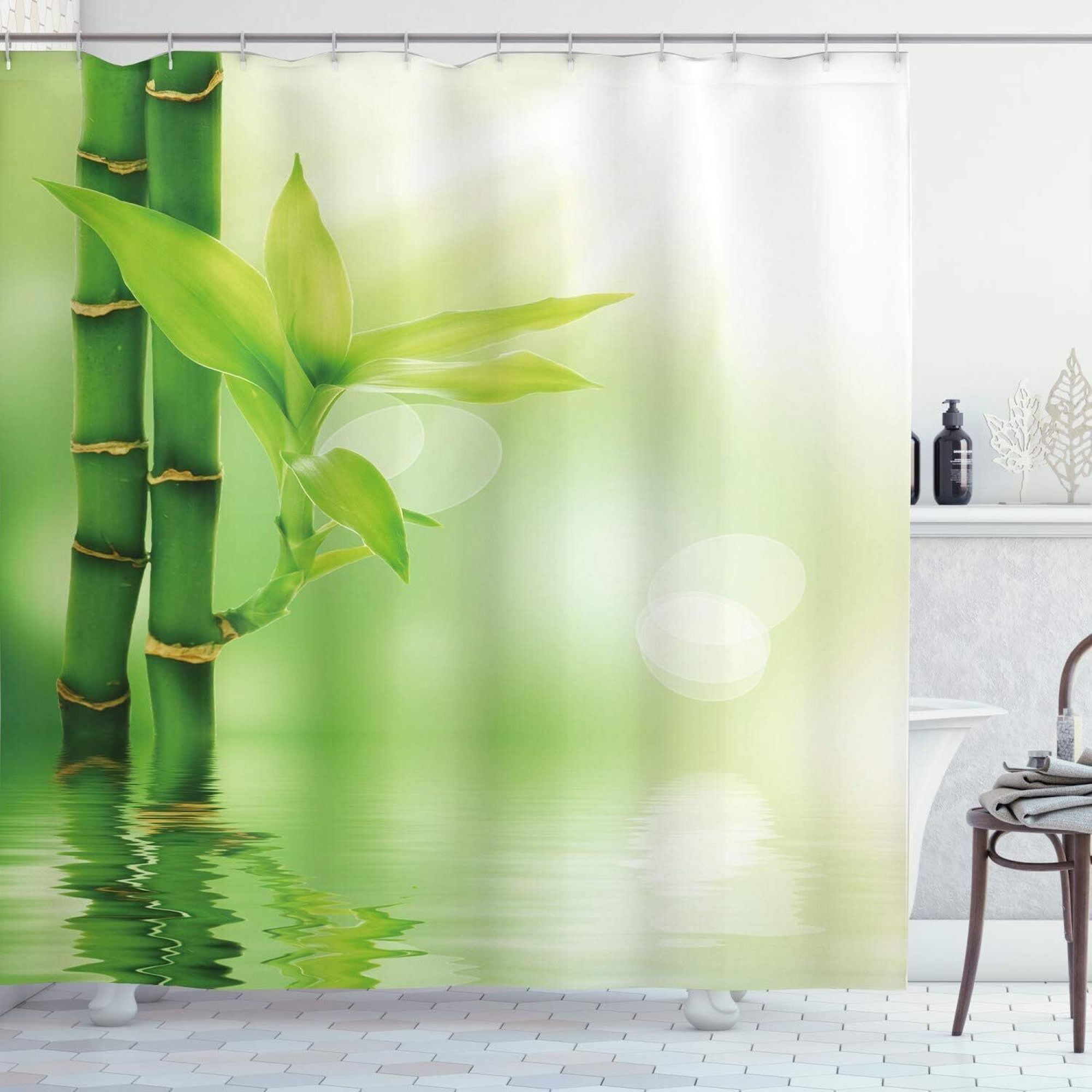 Botanical Elegance Stunning Bamboo Print Shower Curtain Set