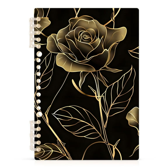 Botanical Elegant Rose Flower Spiral Journal Notebook College Ruled Notebook 8.3" x 5.7" A5 Lined Thick Paper Page