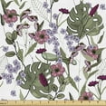 thumbnail image 1 of Botanical Fabric by the Yard, Digital Illustration of Various Flowers Blossom and Exotic Monstera Leaves, Decorative Upholstery Fabric for Sofas and Home Accents, Multicolor by Ambesonne, 1 of 5