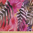 thumbnail image 1 of Ambesonne Botanical Fabric by the Yard Upholstery, Hawaiian Exotic Orchids, 5 Yards, Taupe Raspberry, 1 of 5