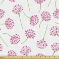 thumbnail image 1 of Botanical Fabric by the Yard, Floral Theme Colorful Flora Field Pattern on Plain Background Natural Art, Upholstery Fabric for Dining Chairs Home Decor Accents, Pink and Green by Ambesonne, 1 of 5
