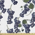 thumbnail image 1 of Botanical Fabric by the Yard, Fresh Bunch of Grapes and Leaves on Branches Fruits Repetition, Upholstery Fabric for Dining Chairs Home Decor Accents, Dark Indigo and Olive Green by Ambesonne, 1 of 5