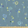 thumbnail image 1 of Botanical Fabric by the Yard, Graphic Pattern of Branches Flowers Scribble Style Budding Plants, Upholstery Fabric for Dining Chairs Home Decor Accents, Blue Grey Avocado Green by Ambesonne, 1 of 5