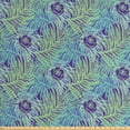 thumbnail image 1 of Botanical Fabric by the Yard, Summer Jungle Pattern with Flowers and Leaves, Decorative Upholstery Fabric for Sofas and Home Accents, Blue Violet Turquoise by Ambesonne, 1 of 4