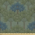 thumbnail image 1 of Botanical Fabric by the Yard Upholstery, Composition of Forest Foliage Woodland Scene Leafy Tree Branches, Decorative Fabric for DIY and Home Accents, Army Green and Slate Blue by Ambesonne, 1 of 5