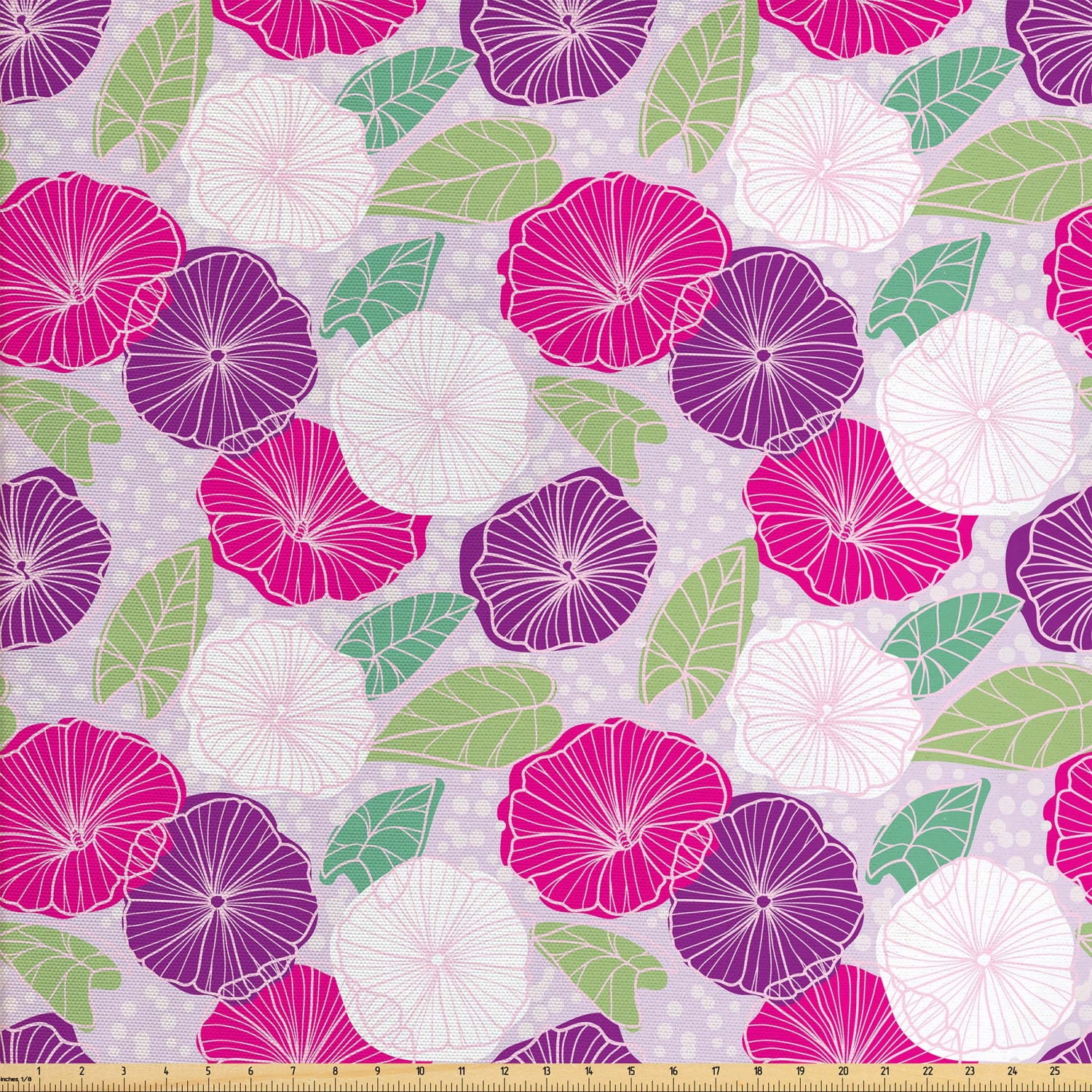 Botanical Fabric by the Yard Upholstery, Pattern with Gentle Bindweeds ...