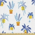 thumbnail image 1 of Botanical Fabric by the Yard Upholstery, View of Various Plantation in Pots Garden Elements, Decorative Fabric for DIY and Home Accents, Multicolor by Ambesonne, 1 of 5