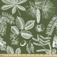 thumbnail image 1 of Ambesonne Botanical Fabric by the Yard Upholstery, Vintage Nature Leaves, 10 Yards, Olive Green and White, 1 of 5