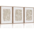 thumbnail image 1 of Botanical Farmhouse Wall Art Set, Framed Boho Plant Wall Decor, Neutral Minimalist Floral Wall Painting, Rustic Wildflower Canvas Art Prints for Living Room, Bedroom, Bathroom - Large 16"x24"x3, 1 of 7
