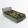 thumbnail image 1 of Ambesonne Botanical Fitted Sheet, Close up Leaves Herbs, Twin XL Size, Sage Green Multicolor, 1 of 2