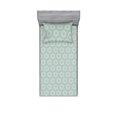 thumbnail image 1 of Botanical Fitted Sheet & Pillow Sham Set, Floral Ivy Branches Forms Hexagon Shape Geometrical Design of Art, Decorative Printed 2 Piece Bedding Decor, Twin, Cadet Blue and Eggshell, by Ambesonne, 1 of 2