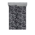 thumbnail image 1 of Botanical Fitted Sheet & Pillow Sham Set, Floral Theme Clematis Flowers Sketch Pattern with Chalkboard Effect, Decorative Printed 3 Piece Bedding Decor, Full, Charcoal Grey Pale Grey, by Ambesonne, 1 of 1