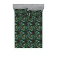 thumbnail image 1 of Botanical Fitted Sheet & Pillow Sham Set, Wild Nature Themed Jungle Leaves Tropical Design Forest Ornament, Decorative Printed 3 Piece Bedding Decor, Full, Green Teal and Dark Grey, by Ambesonne, 1 of 2