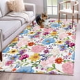thumbnail image 1 of Botanical Floral Area Rugs 3x5 ft Nature Flower Wild Flower Boho Plant Leaves Washable Rug Non Slip Indoor Carpet Absorbent Floor Mat for Living Room Bedroom Dining Room, 1 of 9