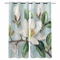 thumbnail image 1 of Botanical Floral Blackout Curtains for Bedroom Living Room Darkening Curtains 84 Inch Length 2 Panels Set Pastoral Magnolia Flowers Leaves Plant Window Curtain Window Treatment Grommet Drapes 52"x84", 1 of 9