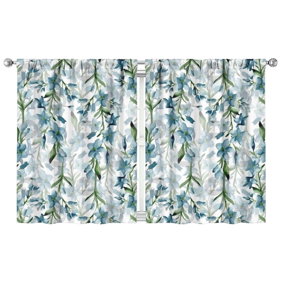 Botanical Floral Curtains 42x54 Inch 2 Panels, Rod Pocket Blackout Drapes for Bedroom and Home Decor Use