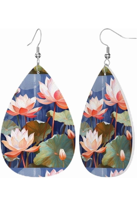 Botanical Floral Leather Earrings, Light And Bright Colors, Gifts For Christmas, Valentine'S Day And Parties[j625]