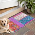 thumbnail image 1 of Botanical Floral Patchwork Non-Slip Entryway Door Mat,Boho Indoor Decor Durable Low Plush Door Mat,Washable Welcome Rug for Patio Hallway Home Decor 16x24 Inches, 1 of 7