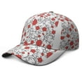 thumbnail image 1 of Botanical Floral Print Baseball Cap – Vintage Adjustable Dad Hat with Artistic Watercolor Flower Pattern, Comfortable Washed Cap for Garden Lovers, 1 of 7