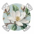 thumbnail image 1 of Botanical Floral Round Tablecloth for 55-60 Inch Tables,Fitted Table Cover with Elastic Edge,Pastoral Magnolia Flowers Leaves Plant Waterproof Outdoor Table Cloth Protector for Patio Garden Dinner, 1 of 9