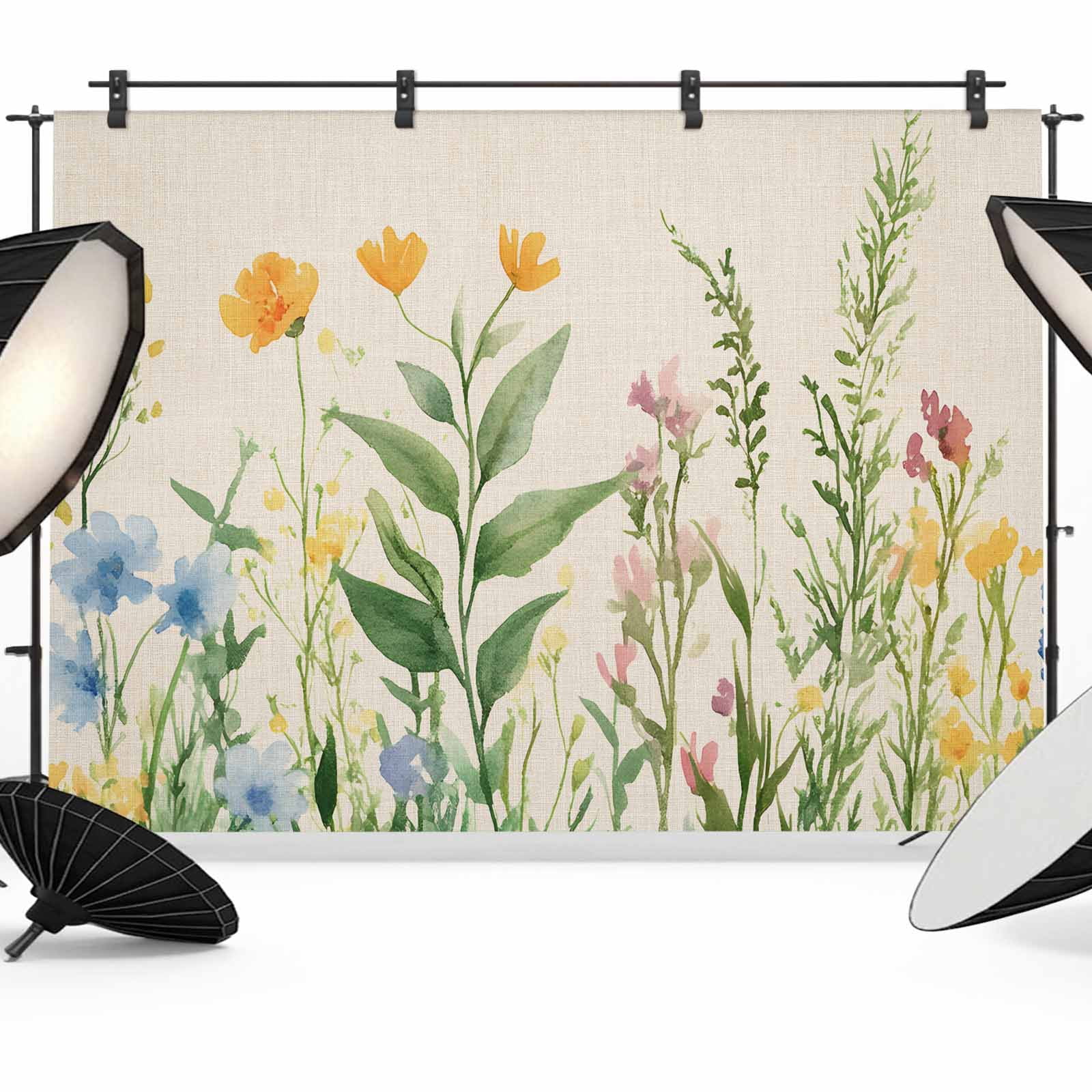 Botanical Florals Backdrop for Photography,Fabric Photo Background ...