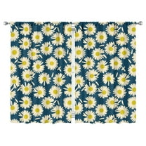 Botanical Flower Curtains 52x84 Inch Rod Pocket Window Drapes, 2 Panels for Bedroom and Living Room, Room Darkening Polyester Panels