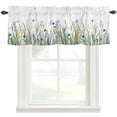 thumbnail image 1 of Botanical Flower Farmhouse Short Window Curtain Valances, Watercolor Colorful Floral Herbs Plants Rod Pocket Kitchen Valances for Living Room Bedroom Bathroom Cafe 54" x 18", 1 of 8