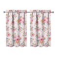 thumbnail image 1 of Botanical Flower Kitchen Curtains 2 Pack - 27.5x39 Inch Retro Floral Print, Semi-Sheer Tier Curtains with Rod Pocket for Farmhouse Decor, 1 of 4