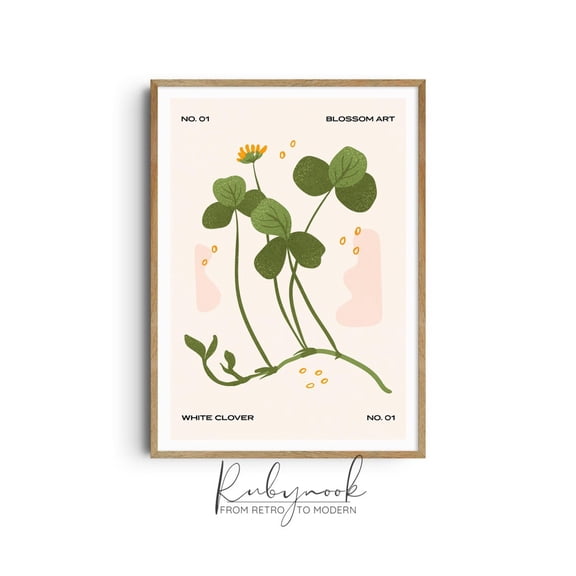 Botanical Flower Market Color Block Prints| Mid Century Floral Office Wall Art, Flower Market One Piece Gallery Wall Idea #3741, Unframed Poster Size 16x24