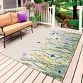 thumbnail image 1 of Botanical Flower Outdoor Rug for Patio/Deck/Porch, Non-Slip Large Area Rug 5 x 7 Ft, Watercolor Floral Herbs Farmhouse Retro Indoor Outdoor Rugs Washable Area Rugs, Camping Rug Carpet Runner, 1 of 8
