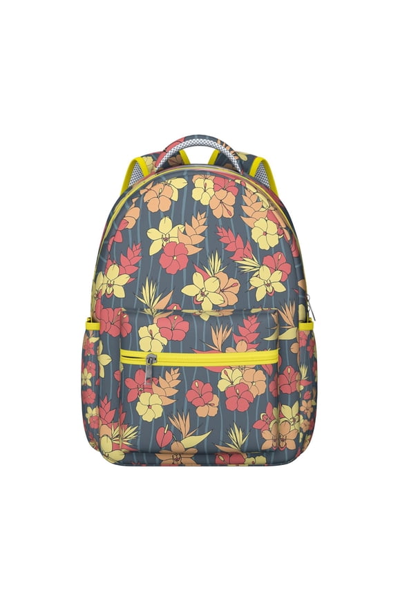 Botanical Flower Pattern Students Backpack Fashion School Backpack with Rustic Aesthetic, Adjustable Strap, Lightweight and Wear-Resistant for Student & Student