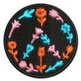 thumbnail image 1 of Botanical Flower Peace Sign Applique Multi-Color Embroidered Hook & Loop Patch - 2.5 Inch Small, 1 of 5