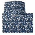 thumbnail image 1 of Botanical Flower Placemats for Dinning Table Set of 4, Vintage Garden Floral Wildflower Blue Burlap Kitchen Place Mats Waterproof Cloth Table Mats, Indoor Outdoor Placemats Easy Clean Dinner Decor, 1 of 8