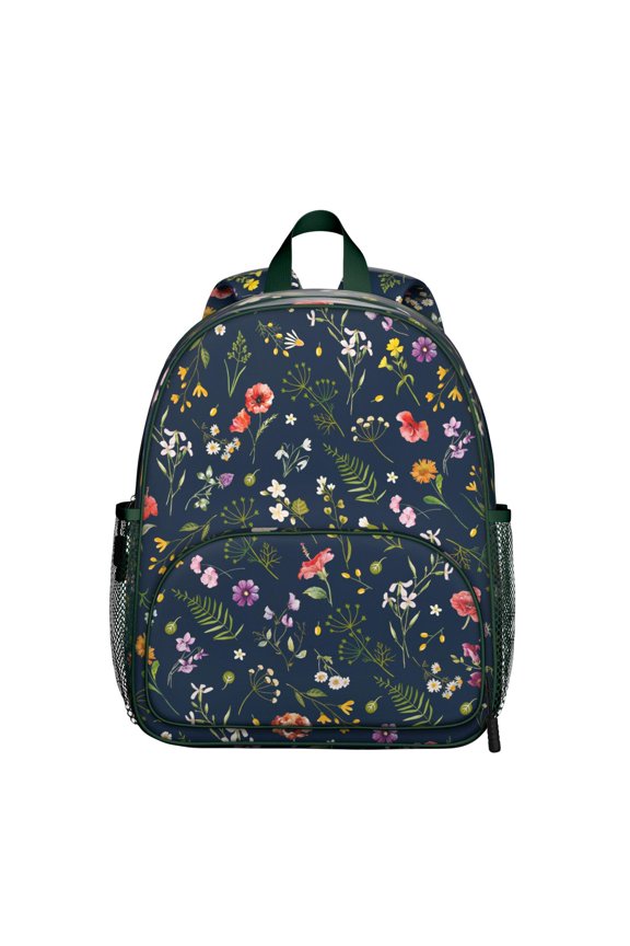Botanical Flower Students Backpack - Modern Farmhouse Style with Autumn Leaves and Bloom Print, Durable Lightweight School Bag for Students and Teens