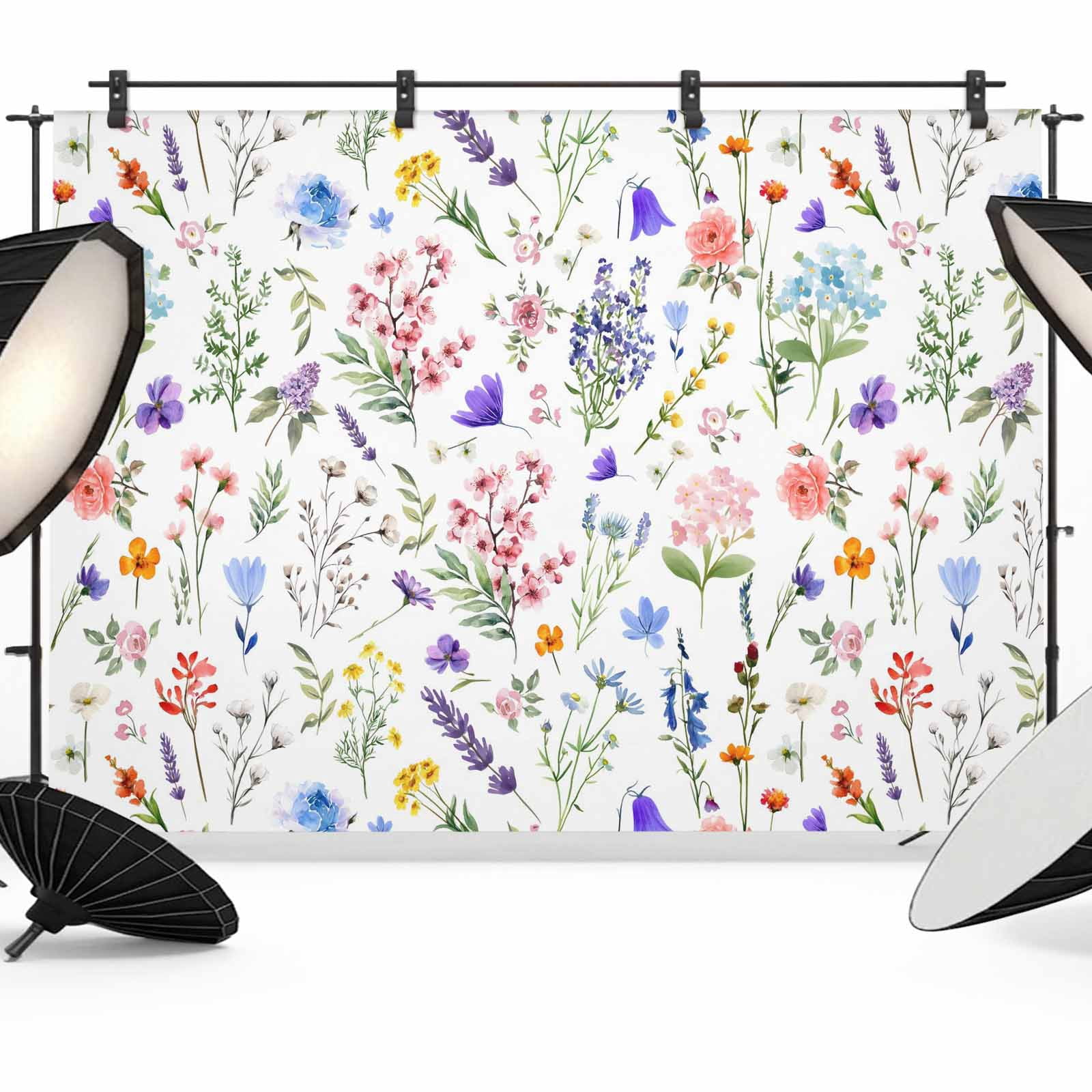 Botanical Backdrop Botanical Flowers Backdrop for Photography,Fabric Photo Background ...
