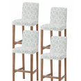 thumbnail image 1 of Botanical Flowers Bar Stool Covers Set of 4, Farmhouse Blue Floral Patterned Stretch Washable Bar Chair Covers with Backs, Removable Pub Counter Height Chair Cover for Kitchen Dining Room Cafe, 1 of 7