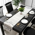 thumbnail image 1 of Botanical Flowers Cotton Linen Small Table Runner 13 x 48 inch Simple Country Wooden Grain Art Non-slip Rectangular Dining Table Decor for Wedding Party Holiday Dinner, 1 of 8