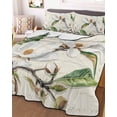 thumbnail image 1 of Botanical Flowers King Size Down Alternative Comforter, Lightweight Comforter Quilt Bedding Set with Pillow Shams Vintage Rustic White Floral Leaves All Seasons Bed Comforter Duvet Insert 96"x106", 1 of 7
