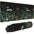 thumbnail image 1 of Botanical Flowers Mouse Pad 31.5x11.8 XL Aesthetic Wildflowers Plants Black Green Extended Mousepad Large Keyboard Mouse Mat Desk Pad with Non-Slip Rubber Base Stitched Edges for Home Office Game, 1 of 6