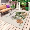thumbnail image 1 of Botanical Flowers Outdoor Rug for Patio/Deck/Porch, Non-Slip Large Area Rug 5 x 7 Ft, Butterfly Lavender Pastoral Boots Indoor Outdoor Rugs Washable Area Rugs, Reversible Camping Rug Carpet Runner, 1 of 8