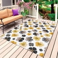 thumbnail image 1 of Botanical Flowers Outdoor Rug for Patio/Deck/Porch, Non-Slip Large Area Rug 5 x 8 Ft, Farmhouse Yellow Gray Floral Plants Indoor Outdoor Rugs Washable Area Rugs, Reversible Camping Rug Carpet Runner, 1 of 8