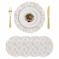 thumbnail image 1 of Botanical Flowers Round 13 Inch Placemats Set of 4, Country Chic Retro Floral Leaves Plants HeatResistant Non Slip Place Mats for Dining Table, Wipeable Braided Kitchen Table Mats for Housewarming, 1 of 9