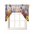 thumbnail image 1 of Botanical Flowers Swag Valances for Windows, Small Curtains Drapes, Farmhouse Floral Herbs Oil Painting Kitchen Window Curtains Over Sink Window Treatment Valance for Bedroom/Bathroom 56"x36", 1 of 5